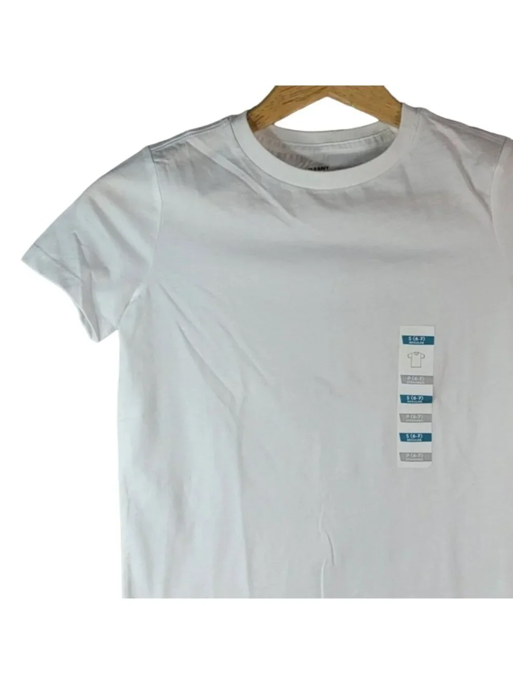 Old Navy Boys Short Sleeve T Shirt White Size 6 Small Crew Neck Layer Solid NEW